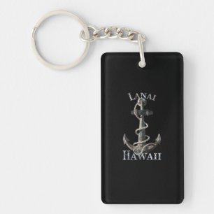 Lanai Hawaii Vacation Nautical Anchor Sailing Key Ring