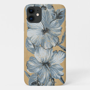 Lanai Hawaiian Blue Hibiscus Faux Wood Case-Mate iPhone Case