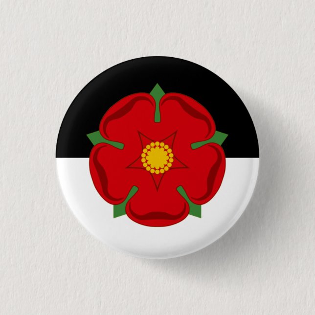 Lancashire Badge - Rose on Black & White (Front)