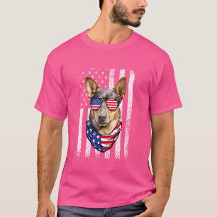 Lancashire Heeler American Flag USA Patriotic 4th T-Shirt