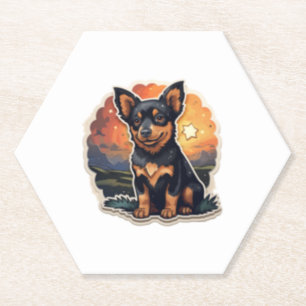 Lancashire Heeler at sunset Paper Coaster