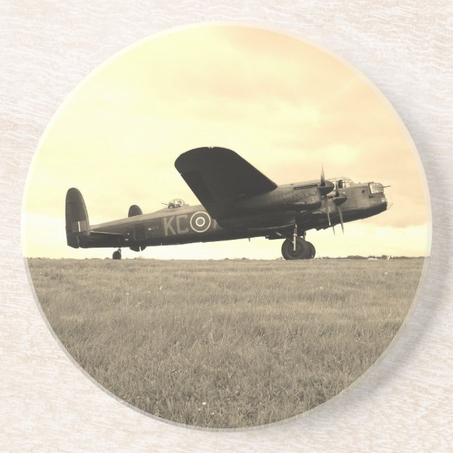 Lancaster Bomber Sepia Tone Coaster (Front)