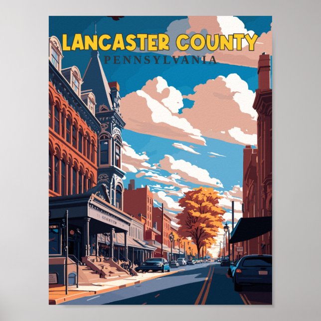 Lancaster County Pennsylvania USA vintage travel  Poster (Front)