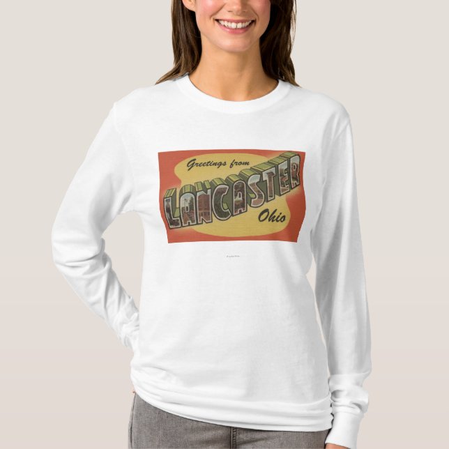 Lancaster, Ohio - Large Letter Scenes T-Shirt (Front)
