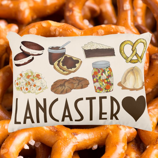 Lancaster, PA Pennsylvania Dutch Amish Foods Decorative Cushion (Lancaster Pillow)