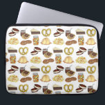 Lancaster, PA Pennsylvania Dutch Amish Foods Laptop Sleeve<br><div class="desc">Illustration features classic Amish and Pennsylvania Dutch food favourites including: whoopie pies, chicken pot pie, soft pretzels, gingersnap cookies, chow chow relish, apple butter, shoo fly pie, and apple dumplings. Great for your favourite foodie, or any fan of PA Dutch cuisine! This Amish food design is also available on other...</div>