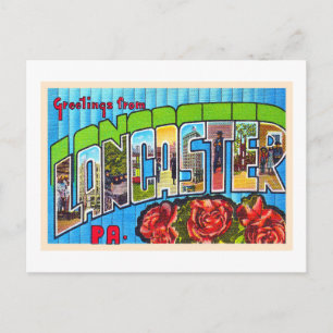 Lancaster Pennsylvania PA Large Letter Postcard