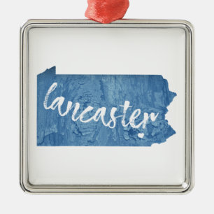 Lancaster Pennsylvania Wood Grain Metal Tree Decoration
