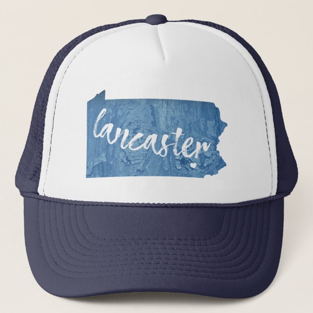Lancaster Pennsylvania Wood Grain Trucker Hat (Front)