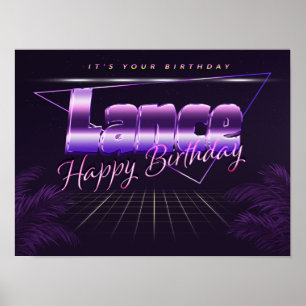 Lance Name First Name pura retro poster Birthday