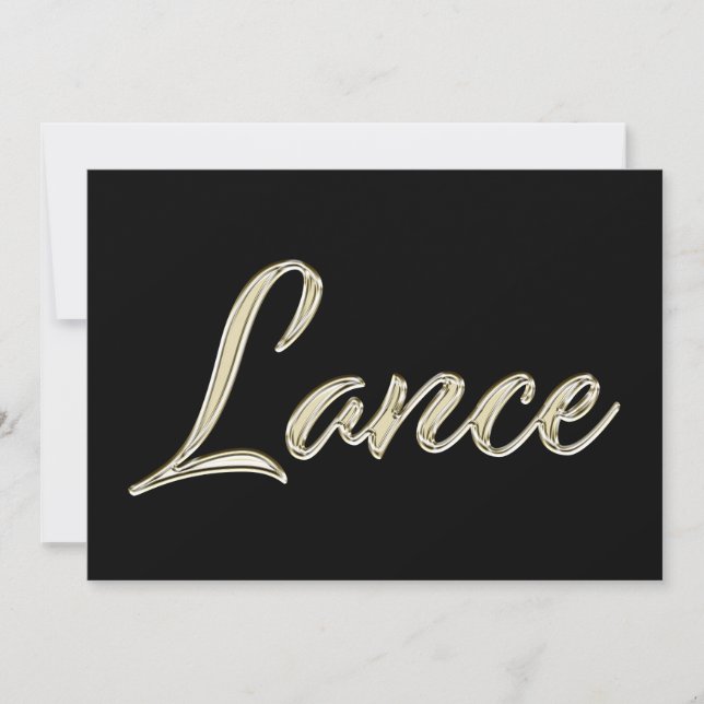 Lance Name white gold Handwriting Card (Front)