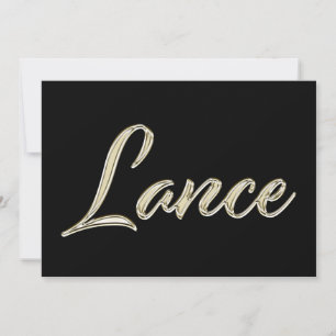 Lance Name white gold Handwriting Card