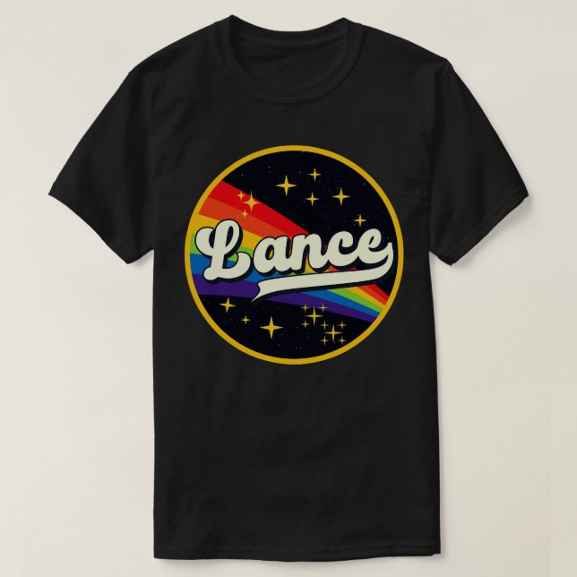 Lance Rainbow In Space Vintage Style T-Shirt (Design Front)