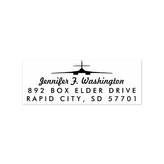 Lancer B-1 Bomber Custom Return Address Wood Stamp (Imprint)