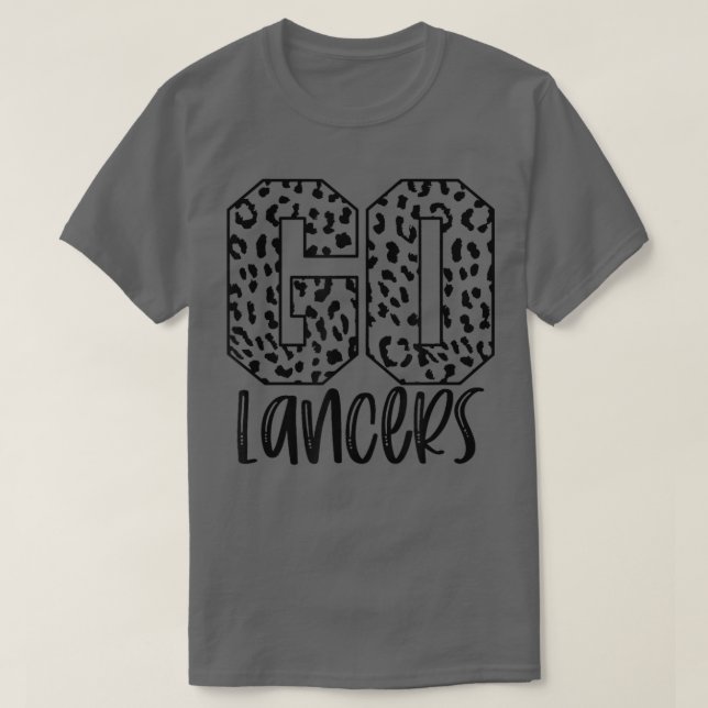 Lancers Team Mascot School Spirit Game Night Leopa T-Shirt (Design Front)