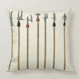Lances, spears, halberds and partisanes, plate fro cushion