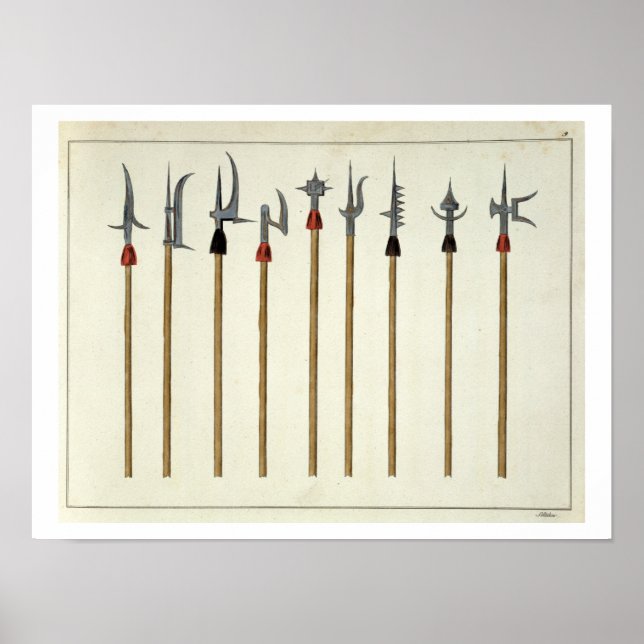 Lances, spears, halberds and partisanes, plate fro poster (Front)