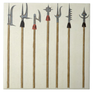 Lances, spears, halberds and partisanes, plate fro tile