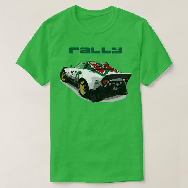 Lancia Stratos HF Rally Car T-Shirt (Design Front)