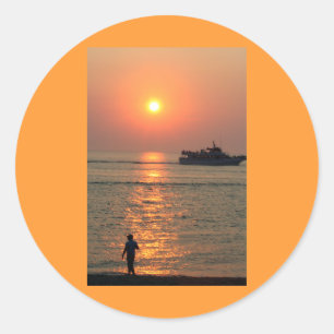 Land And Sea Sunset Sticker