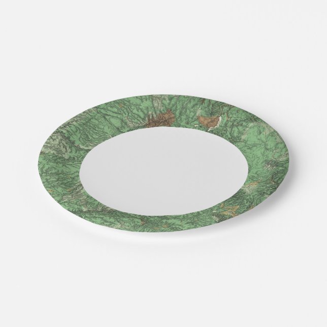 Land Classification Map of California Paper Plate (Angled)