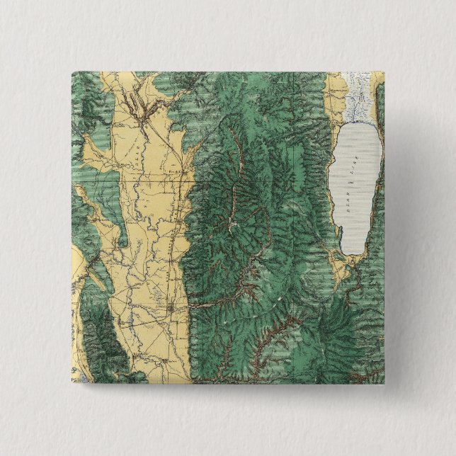 Land Classification Map of North Eastern Utah 15 Cm Square Badge (Front)