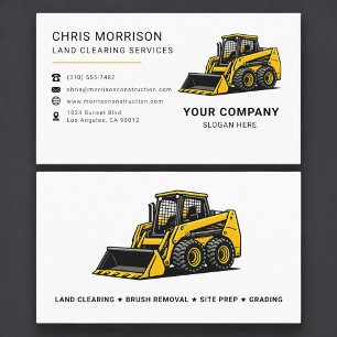 Land Clearing Services Construction Business Card