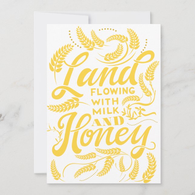 Land Flowing with Milk & Honey  Thank You Card (Front)