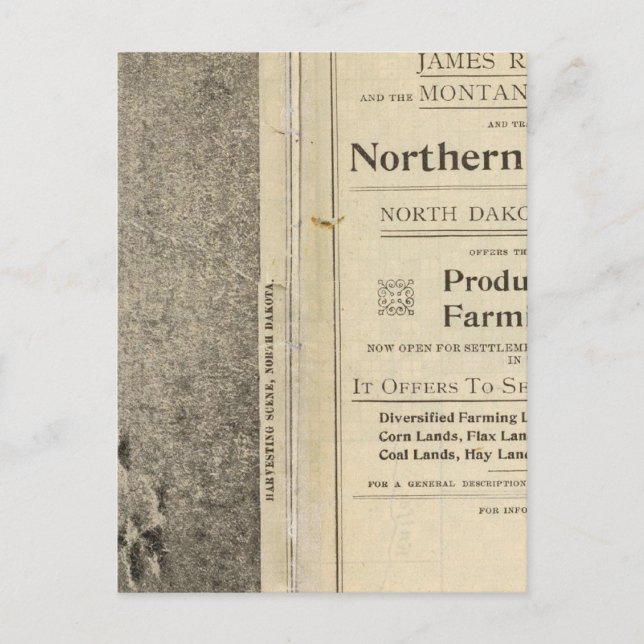 Land Grant of North Dakota Postcard (Front)
