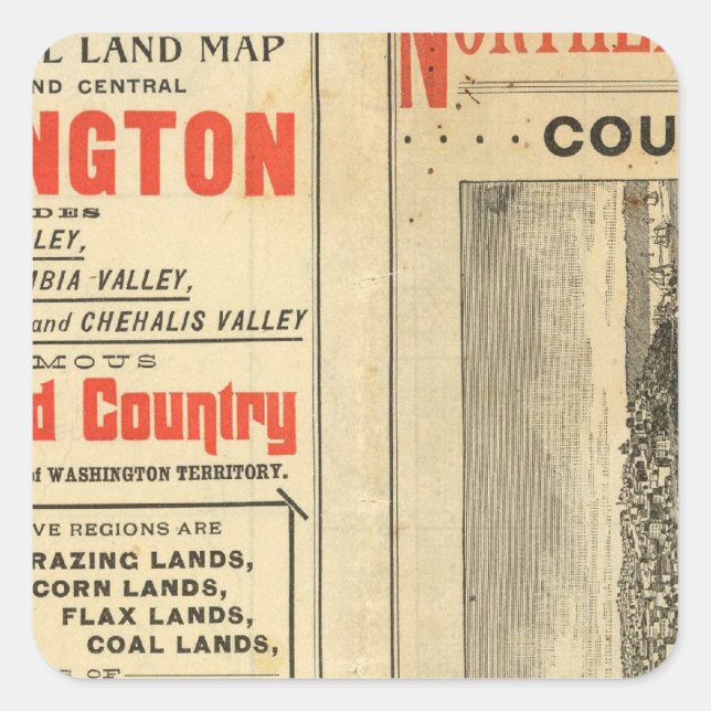 Land grant Washington and Oregon Square Sticker (Front)