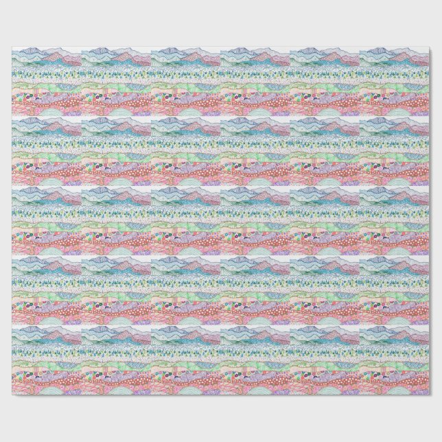 Land Layers. Drawing Wrapping Paper (Flat)