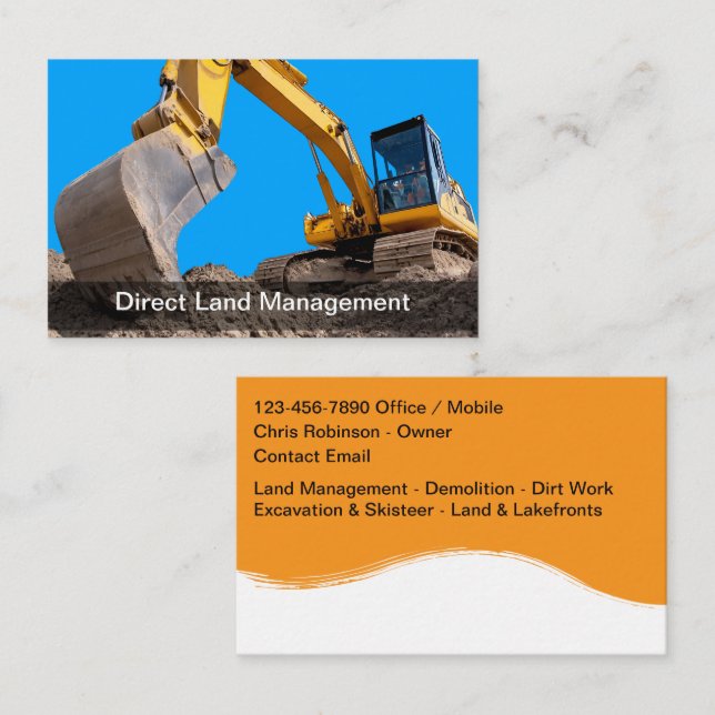 Land Management & Clearing  Business Card (Front/Back)