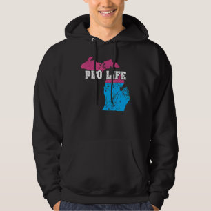 Land Map Us State Michigan Abortion Flag Choose Pr Hoodie