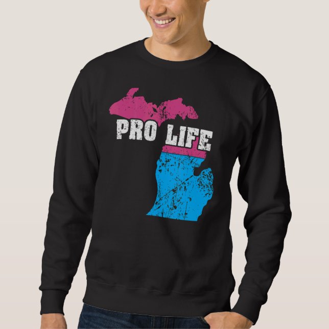 Land Map Us State Michigan Abortion Flag Choose Pr Sweatshirt (Front)