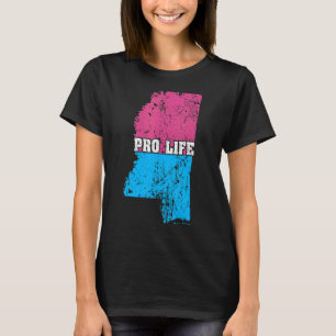 Land Map Us State Mississippi Abortion Flag Pro Li T-Shirt