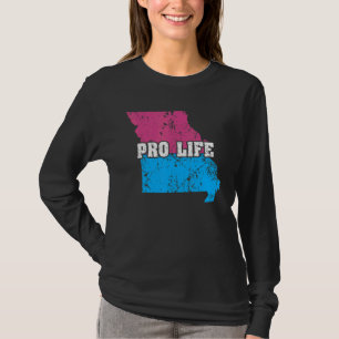 Land Map Us State Missouri Abortion Flag Choose Pr T-Shirt