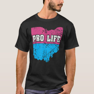 Land Map Us State Ohio Abortion Flag Choose Pro Li T-Shirt