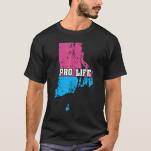 Land Map Us State Rhode Island Abortion Flag Pro L T-Shirt