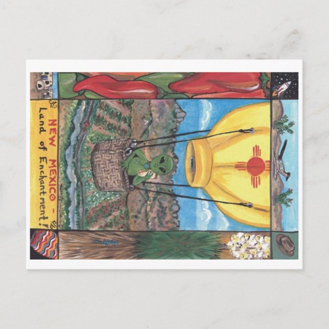 "Land of Enchantment" New Mexico postcard (Front)