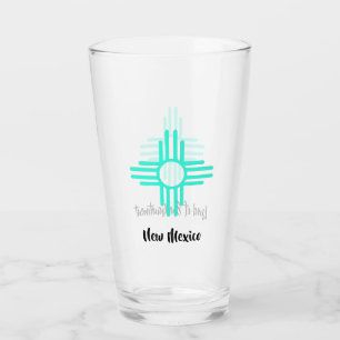 Land of Enchantment Zia Sun Symbol Beer Glass