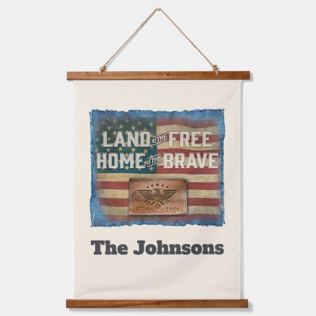 Land of Free - Personalized Hanging Wall Tapestry (Front)