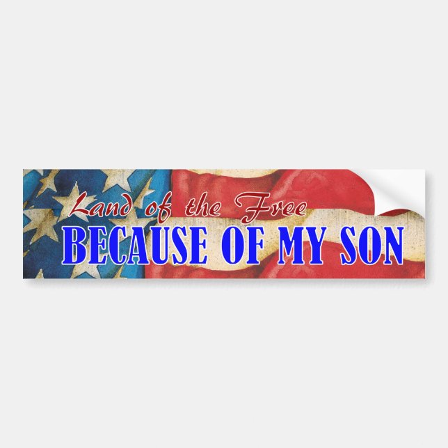 Land of Free Son Bumper Sticker (Front)