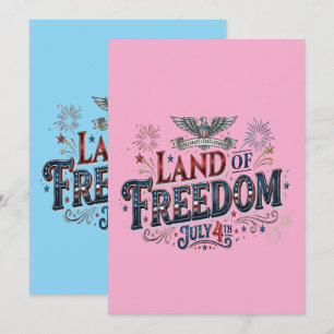 Land of Freedom July 4th Patriotic Holiday Card