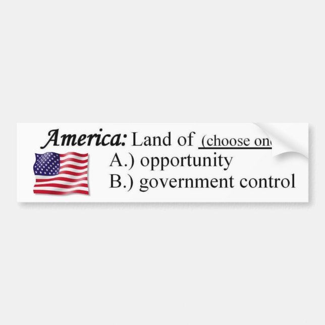 Land of Opportunity Bumper Sticker (Front)