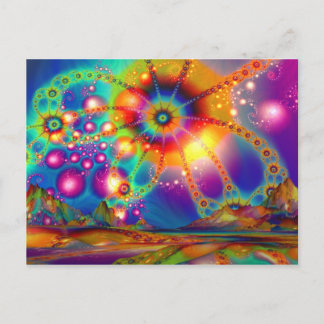 Land of psychedelic illuminations postcard