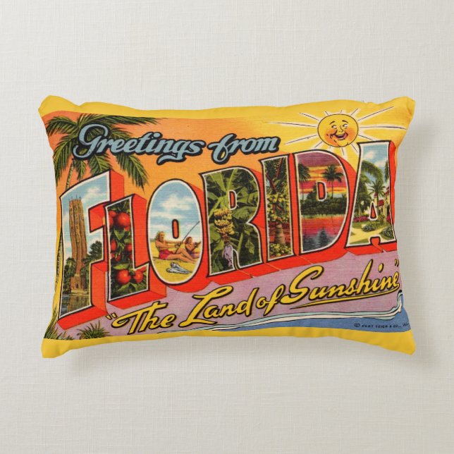 Land of Sunshine Greeting Decorative Cushion (Front)
