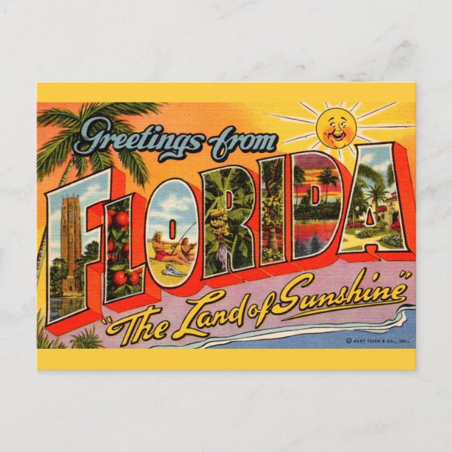 Land of Sunshine Greeting Postcard (Front)