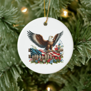 Land of the Free, 250 Years of Freedom Ceramic Tree Decoration
