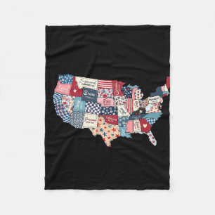Land Of The Free Because Of The Brave 4th Of July Fleece Blanket