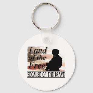 Land of the Free Because of the Brave Key Ring